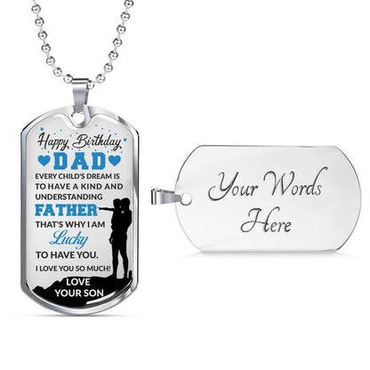Dad Dog Tag Custom Picture Father’S Day, Best For Dad I Am Lucky To Have You Dog Tag Necklace Father's Day Rakva