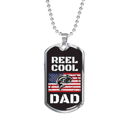 Dad Dog Tag Custom Picture Father’S Day, Best Gift For A Reel Cool Dad Military Chain Dog Tag Necklace Father's Day Rakva