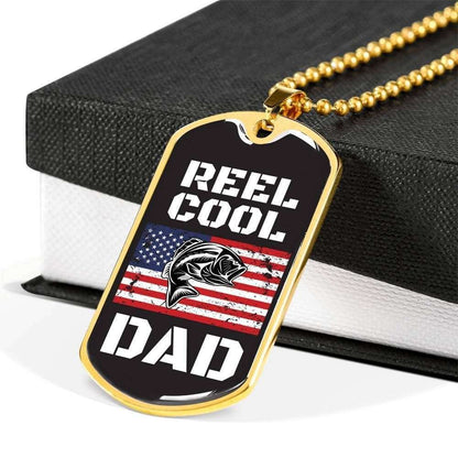 Dad Dog Tag Custom Picture Father’S Day, Best Gift For A Reel Cool Dad Military Chain Dog Tag Necklace Father's Day Rakva