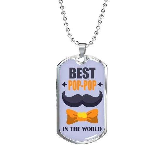 Dad Dog Tag Custom Picture Father’S Day, Best Pop Pop Dog Tag Necklace Gift For Daddy Father's Day Rakva