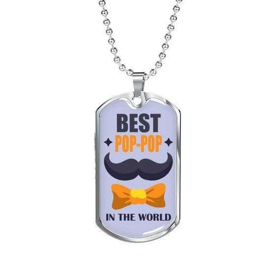 Dad Dog Tag Custom Picture Father’S Day, Best Pop Pop Dog Tag Necklace Gift For Daddy Father's Day Rakva