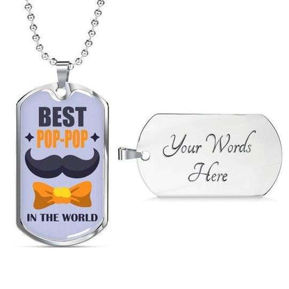Dad Dog Tag Custom Picture Father’S Day, Best Pop Pop Dog Tag Necklace Gift For Daddy Father's Day Rakva