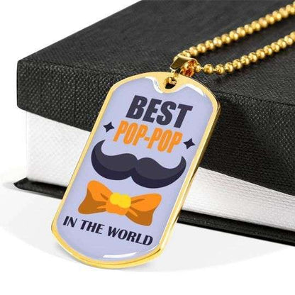 Dad Dog Tag Custom Picture Father’S Day, Best Pop Pop Dog Tag Necklace Gift For Daddy Father's Day Rakva