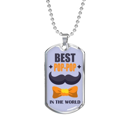 Dad Dog Tag Custom Picture Father’S Day, Best Pop Pop Dog Tag Necklace Gift For Daddy Father's Day Rakva