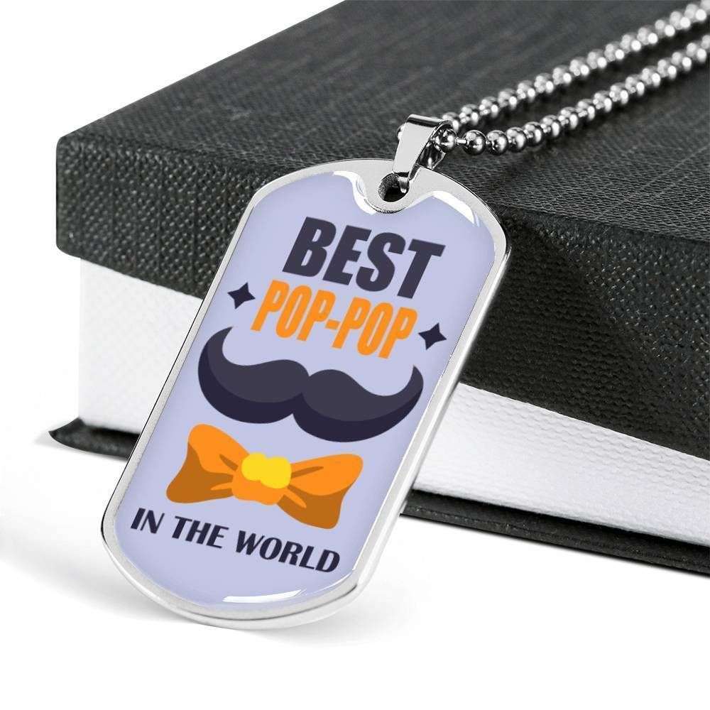 Dad Dog Tag Custom Picture Father’S Day, Best Pop Pop Dog Tag Necklace Gift For Daddy Father's Day Rakva