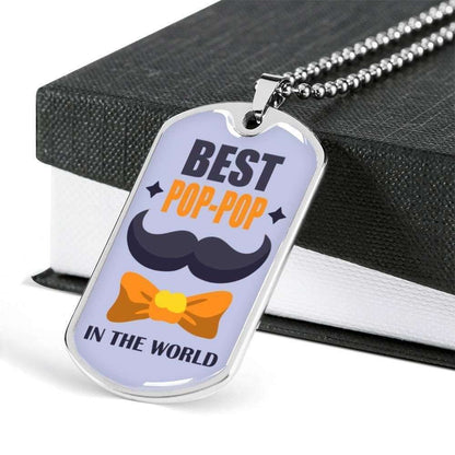 Dad Dog Tag Custom Picture Father’S Day, Best Pop Pop Dog Tag Necklace Gift For Daddy Father's Day Rakva