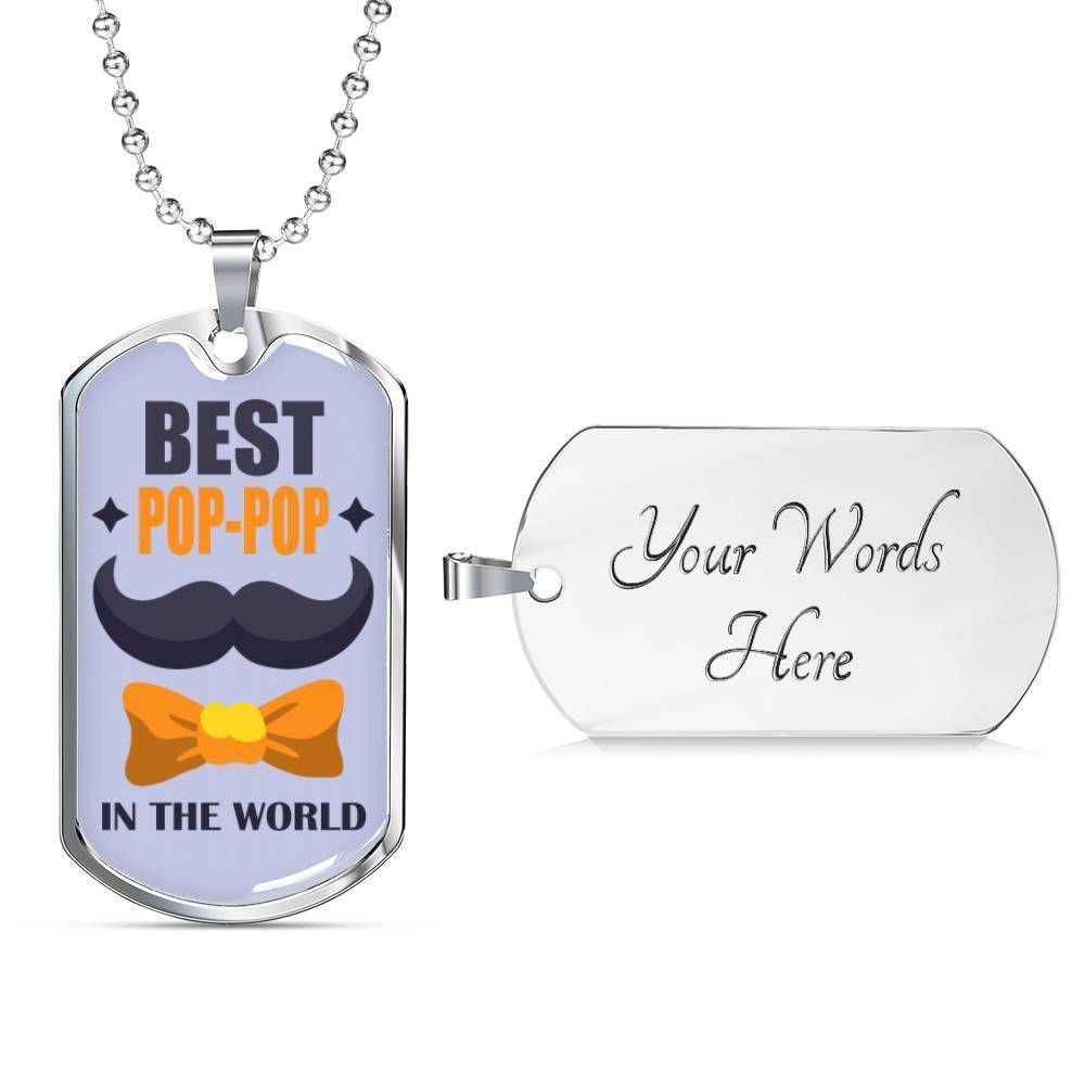 Dad Dog Tag Custom Picture Father’S Day, Best Pop Pop Dog Tag Necklace Gift For Daddy Father's Day Rakva