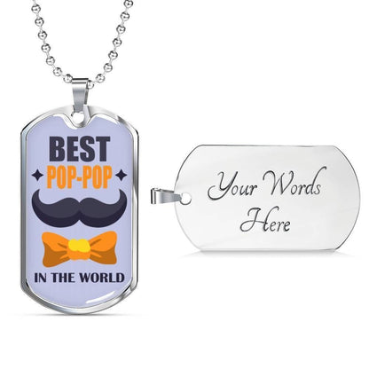 Dad Dog Tag Custom Picture Father’S Day, Best Pop Pop Dog Tag Necklace Gift For Daddy Father's Day Rakva