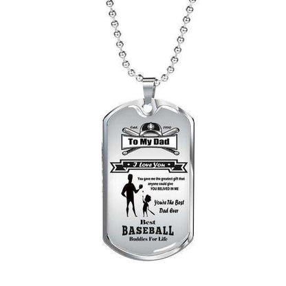 Dad Dog Tag Custom Picture Father’S Day, Besy Baseball Dog Tag Necklace For Dad Father's Day Rakva
