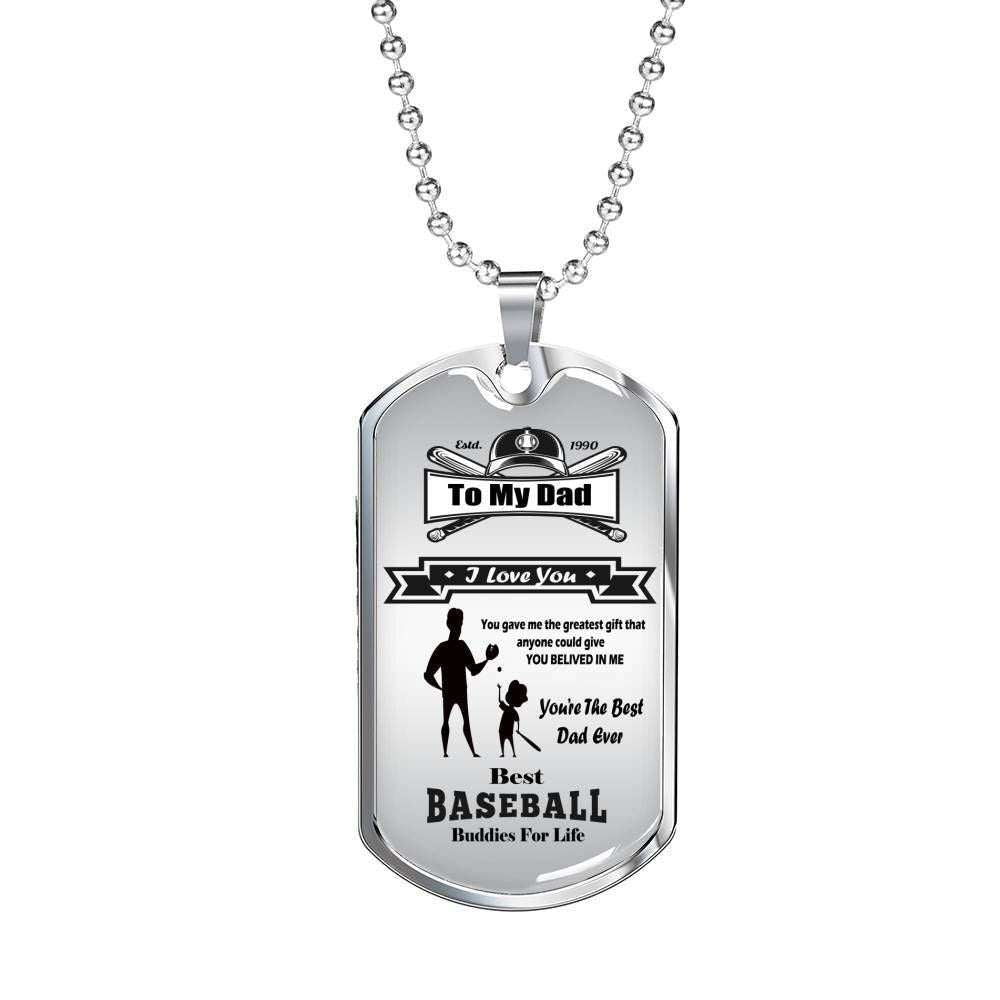 Dad Dog Tag Custom Picture Father’S Day, Besy Baseball Dog Tag Necklace For Dad Father's Day Rakva