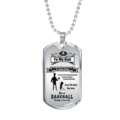 Dad Dog Tag Custom Picture Father’S Day, Besy Baseball Dog Tag Necklace For Dad Father's Day Rakva