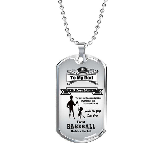 Dad Dog Tag Custom Picture Father’S Day, Besy Baseball Dog Tag Necklace For Dad Father's Day Rakva