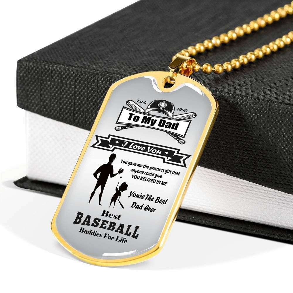 Dad Dog Tag Custom Picture Father’S Day, Besy Baseball Dog Tag Necklace For Dad Father's Day Rakva