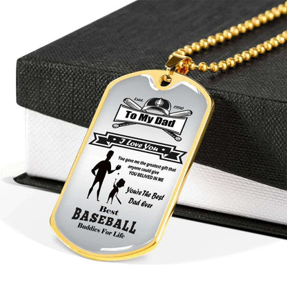 Dad Dog Tag Custom Picture Father’S Day, Besy Baseball Dog Tag Necklace For Dad Father's Day Rakva