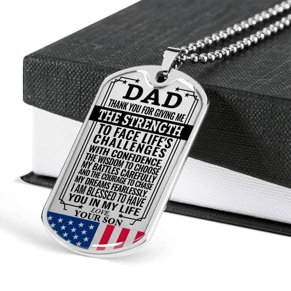 Dad Dog Tag Custom Picture Father’S Day, Blessed To Have You In My Heart Gift For Dad Necklace Father's Day Rakva