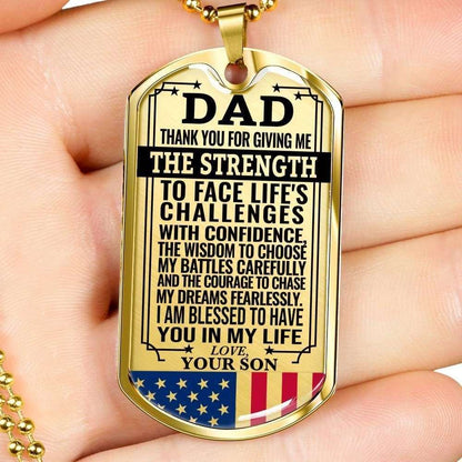 Dad Dog Tag Custom Picture Father’S Day, Blessed To Have You In My Heart Gift For Dad Necklace Father's Day Rakva