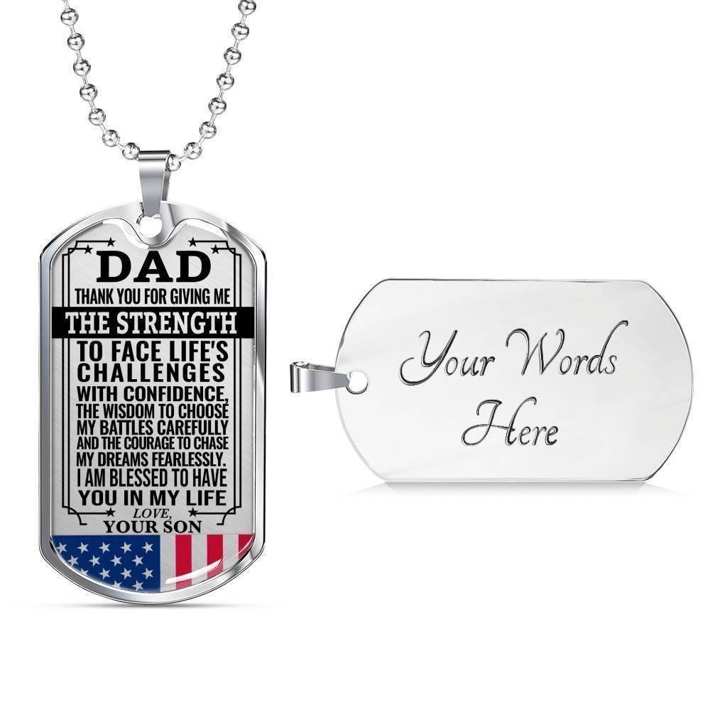 Dad Dog Tag Custom Picture Father’S Day, Blessed To Have You In My Heart Gift For Dad Necklace Father's Day Rakva