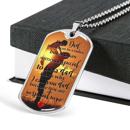 Dad Dog Tag Custom Picture Father’S Day, Bonus Dad Personalized Dog Tag Necklaces, Stepdad Gift From Son Father's Day Rakva