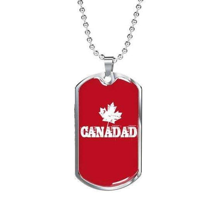Dad Dog Tag Custom Picture Father’S Day, Canadad Red Dog Tag Necklace For Dad Who Lives In Canada Father's Day Rakva