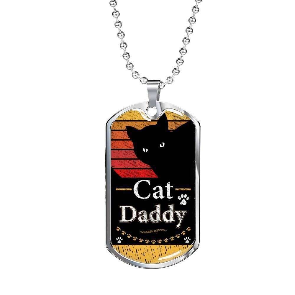 Dad Dog Tag Custom Picture Father’S Day, Cat Daddy Dog Tag Necklace Father's Day Rakva
