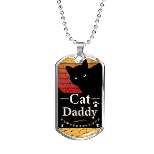 Dad Dog Tag Custom Picture Father’S Day, Cat Daddy Dog Tag Necklace Father's Day Rakva