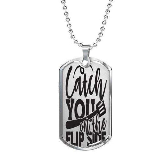 Dad Dog Tag Custom Picture Father’S Day, Catch You On The Flip Side Dog Tag Necklace Gift For Dad Father's Day Rakva