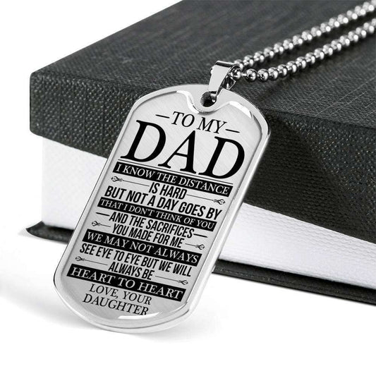 Dad Dog Tag Custom Picture Father’S Day, Dad Always Heart To Heart Love Daughter Dog Tag Necklace Custom Engraved Father's Day Rakva