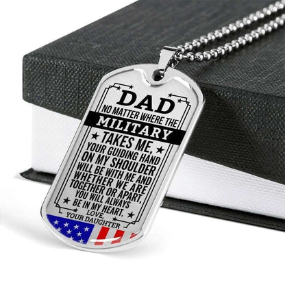 Dad Dog Tag Custom Picture Father’S Day, Dad Always In My Heart Present For Dad Dog Tag Necklace Father's Day Rakva