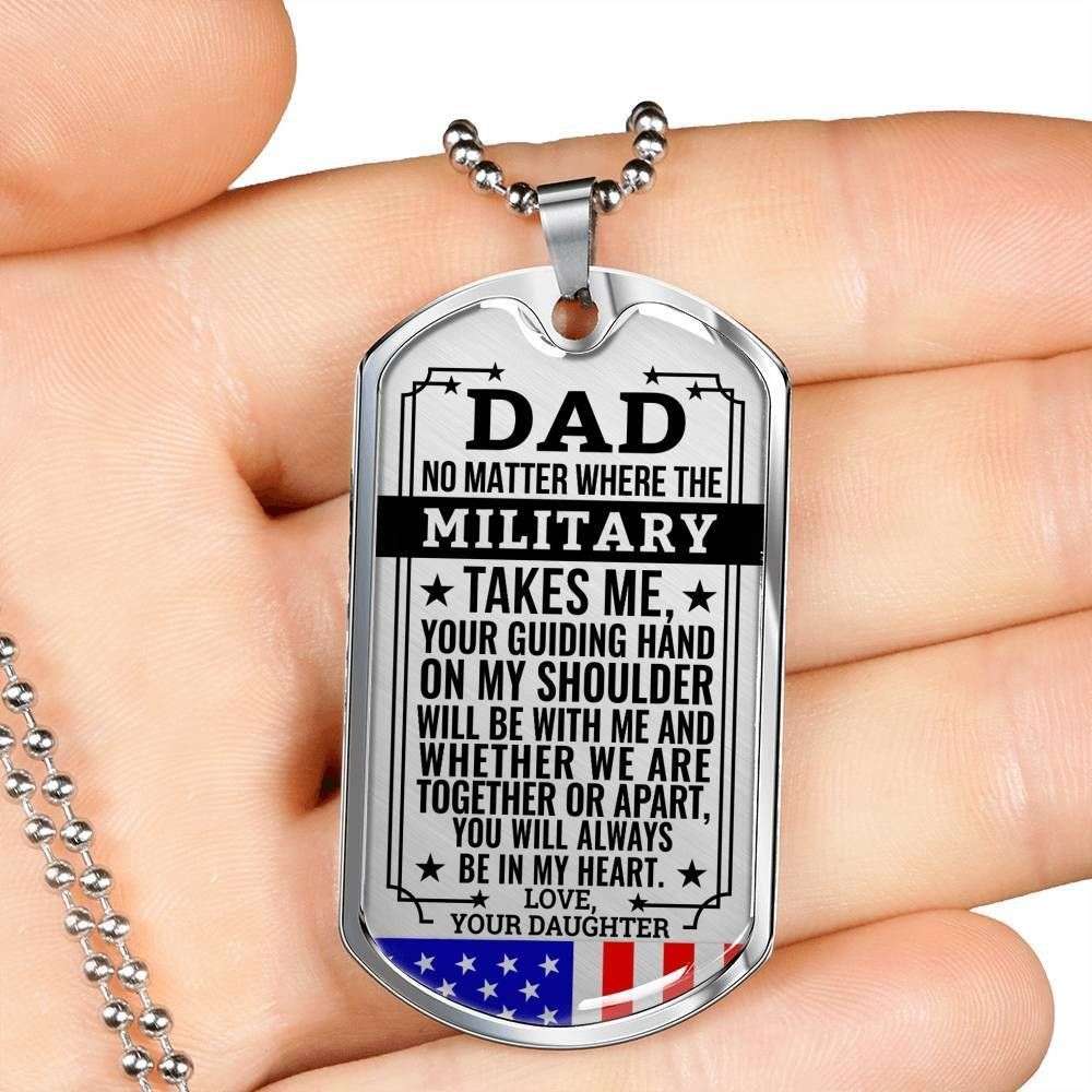 Dad Dog Tag Custom Picture Father’S Day, Dad Always In My Heart Present For Dad Dog Tag Necklace Father's Day Rakva