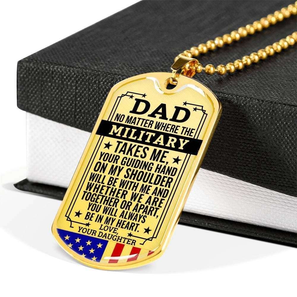 Dad Dog Tag Custom Picture Father’S Day, Dad Always In My Heart Present For Dad Dog Tag Necklace Father's Day Rakva