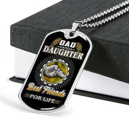 Dad Dog Tag Custom Picture Father’S Day, Dad And Daughter Best Friends For Life Dog Tag Necklace For Dad Father's Day Rakva