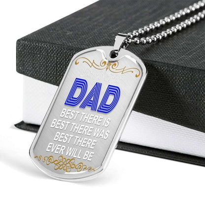 Dad Dog Tag Custom Picture Father’S Day, Dad Best There Is Best There Was Dog Tag Necklace For Dad Father's Day Rakva