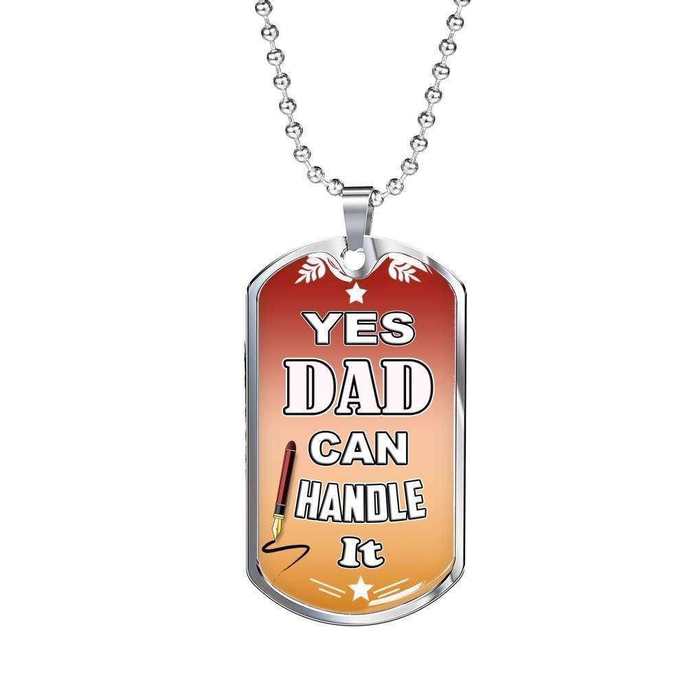 Dad Dog Tag Custom Picture Father’S Day, Dad Can Handle It Dog Tag Necklace Gift For Dad Father's Day Rakva