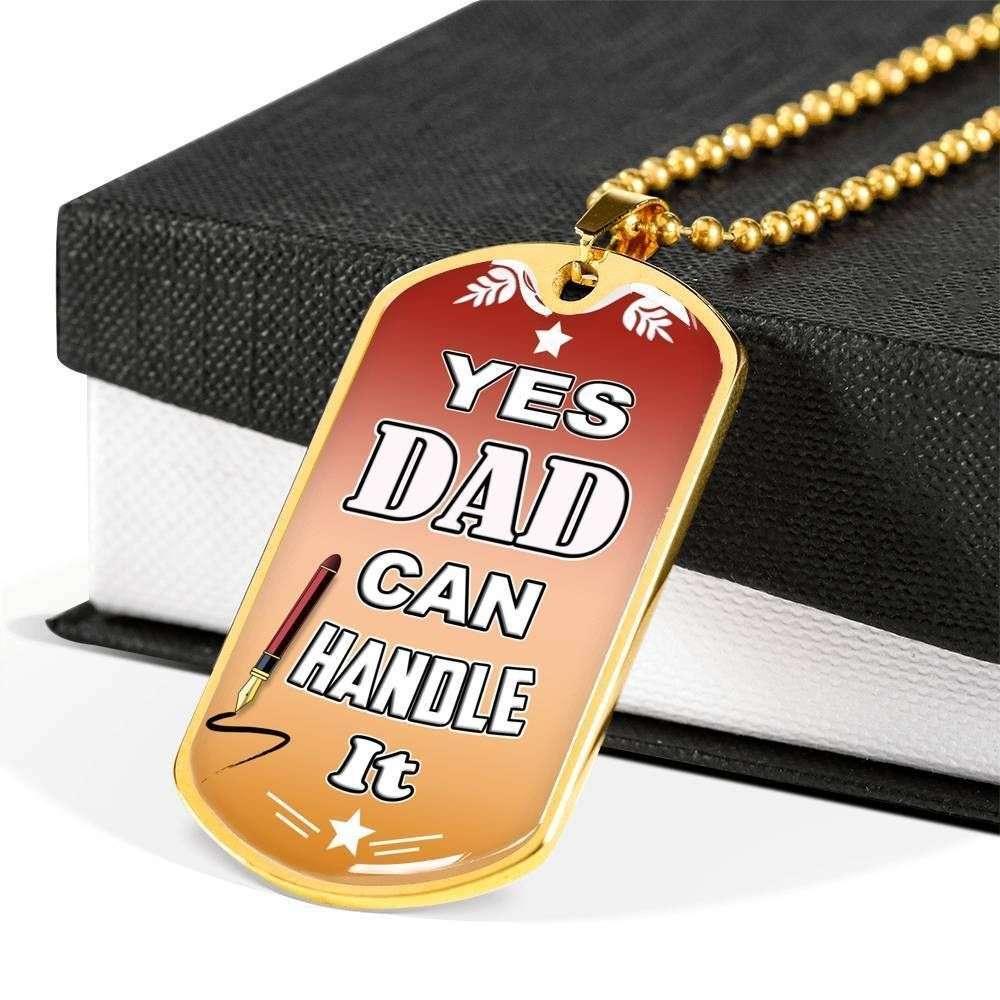 Dad Dog Tag Custom Picture Father’S Day, Dad Can Handle It Dog Tag Necklace Gift For Dad Father's Day Rakva