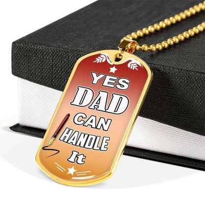 Dad Dog Tag Custom Picture Father’S Day, Dad Can Handle It Dog Tag Necklace Gift For Dad Father's Day Rakva