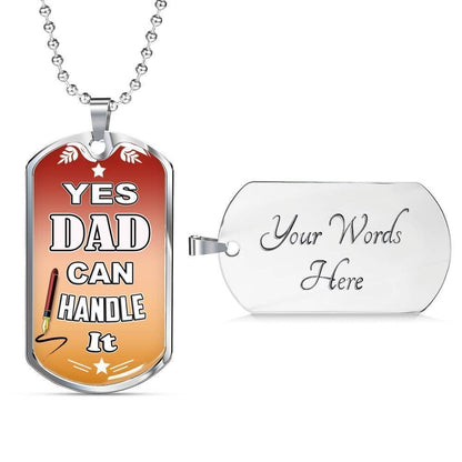 Dad Dog Tag Custom Picture Father’S Day, Dad Can Handle It Dog Tag Necklace Gift For Dad Father's Day Rakva