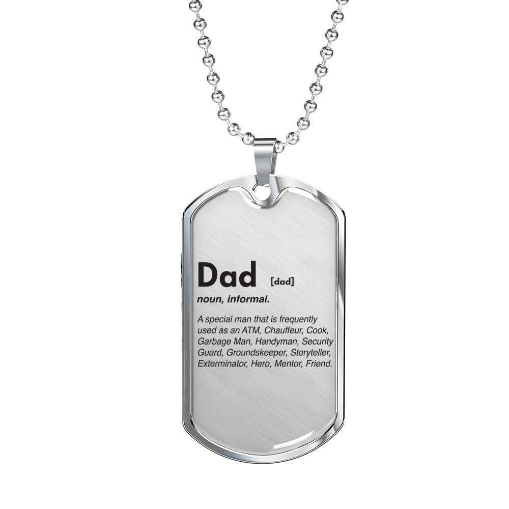 Dad Dog Tag Custom Picture Father’S Day, Dad Definition Dog Tag Necklace For Men Father's Day Rakva