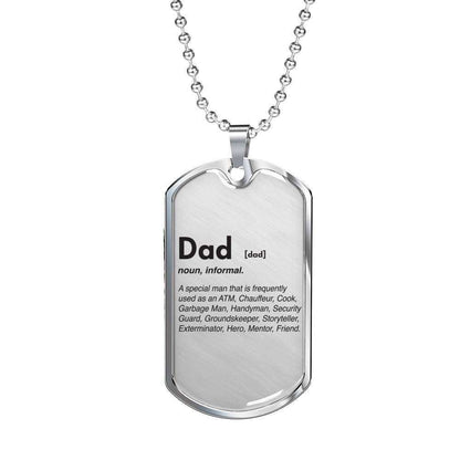 Dad Dog Tag Custom Picture Father’S Day, Dad Definition Dog Tag Necklace For Men Father's Day Rakva