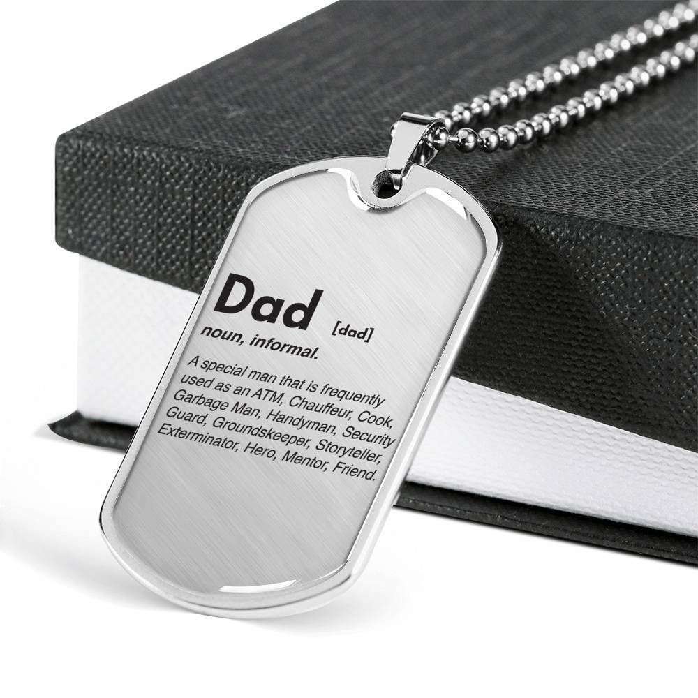 Dad Dog Tag Custom Picture Father’S Day, Dad Definition Dog Tag Necklace For Men Father's Day Rakva