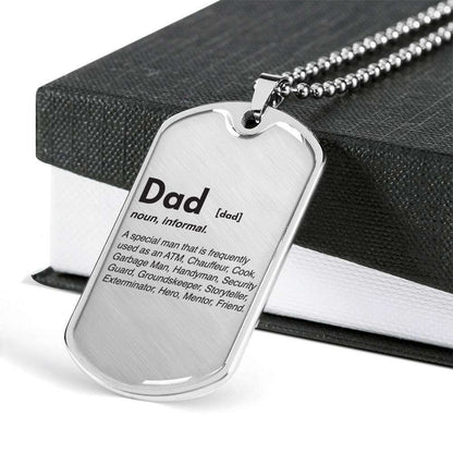 Dad Dog Tag Custom Picture Father’S Day, Dad Definition Dog Tag Necklace For Men Father's Day Rakva
