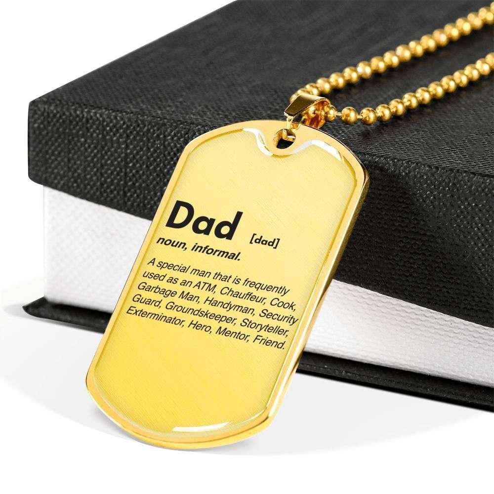 Dad Dog Tag Custom Picture Father’S Day, Dad Definition Dog Tag Necklace For Men Father's Day Rakva