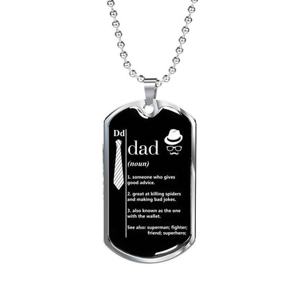 Dad Dog Tag Custom Picture Father’S Day, Dad Definition Dog Tag Necklace Gift For Dad Father's Day Rakva