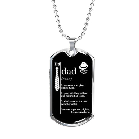 Dad Dog Tag Custom Picture Father’S Day, Dad Definition Dog Tag Necklace Gift For Dad Father's Day Rakva