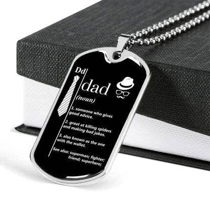 Dad Dog Tag Custom Picture Father’S Day, Dad Definition Dog Tag Necklace Gift For Dad Father's Day Rakva