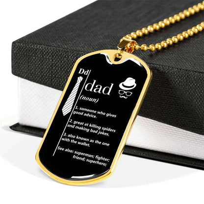 Dad Dog Tag Custom Picture Father’S Day, Dad Definition Dog Tag Necklace Gift For Dad Father's Day Rakva