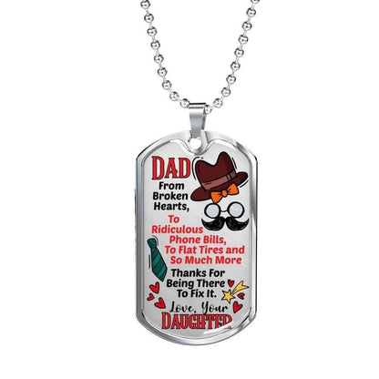 Dad Dog Tag Custom Picture Father’S Day, Dad From Broken Hearts Dog Tag Necklace For Dad Father's Day Rakva