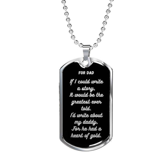 Dad Dog Tag Custom Picture Father’S Day, Dad Had A Heart Of Gold Dog Tag Necklace For Dad Father's Day Rakva