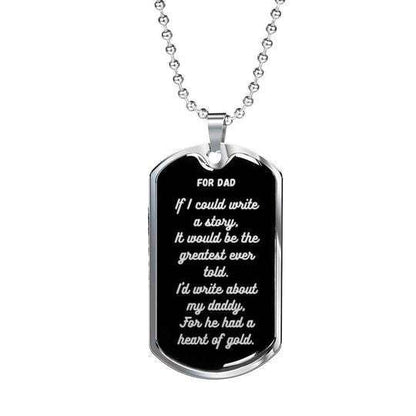 Dad Dog Tag Custom Picture Father’S Day, Dad Had A Heart Of Gold Dog Tag Necklace For Dad Father's Day Rakva