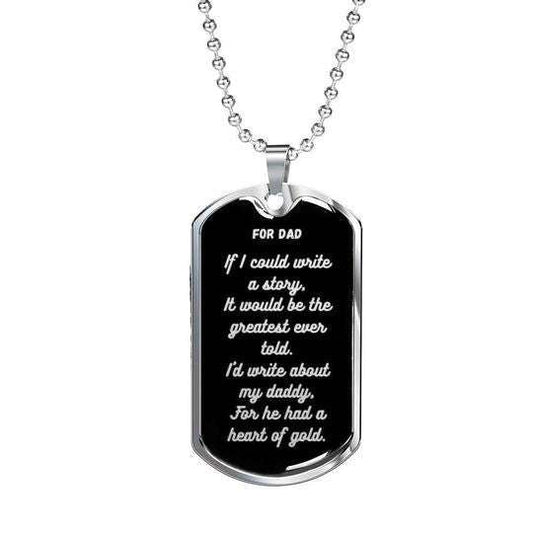 Dad Dog Tag Custom Picture Father’S Day, Dad Had A Heart Of Gold Dog Tag Necklace For Dad Father's Day Rakva