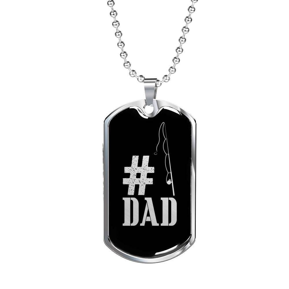 Dad Dog Tag Custom Picture Father’S Day, Dad Hastag Dog Tag Necklace Gift For Dad Father's Day Rakva